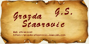 Grozda Staorović vizit kartica